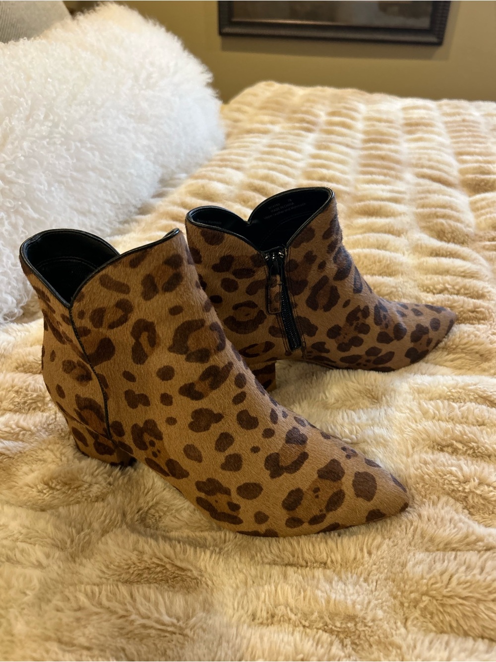 Cole Haan Leopard Print Ankle Booties in Brown